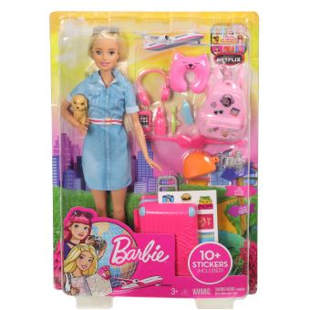 Barbie - Coffret Poupée Malibu en Voyage - Coffret Poupée