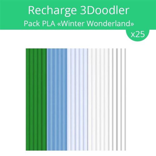 Pack recharge 3doodler Winter Wonderland avec 25 bâtons de plastiques Multicolore