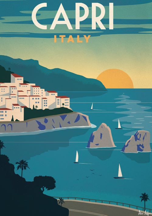 Affiche Sergeant Paper Capri 50x70 cm Edition limitée signée