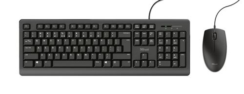 Trust Ensemble Clavier et Souris Filaire Primo Noir pour PC, Pack Bureautique Ergonomique - Image 5