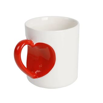 Tasse en céramique Itotal Saint-Valentin Cœur Blanc et rouge