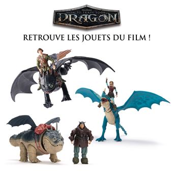 Pack 2 Figurines Dragon et Viking Dreamworks Dragons Movie 25 cm Modèle aléatoire