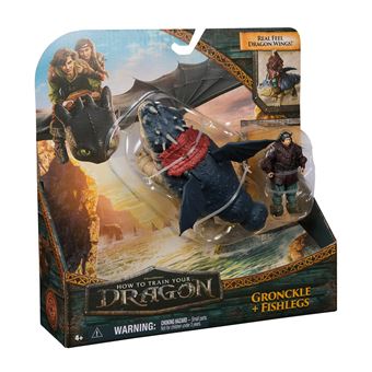 Pack 2 Figurines Dragon et Viking Dreamworks Dragons Movie 25 cm Modèle aléatoire