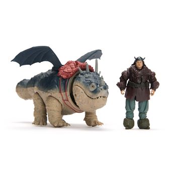 Pack 2 Figurines Dragon et Viking Dreamworks Dragons Movie 25 cm Modèle aléatoire