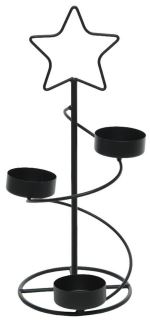 Décoration de Noel Kaemingk Photophore fer spirale Noir mat