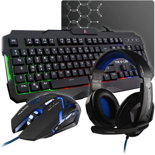 Full pack gamer rgb avec clavier, souris, casque, tapis et support de  casque avec hub 4 usb - Conforama