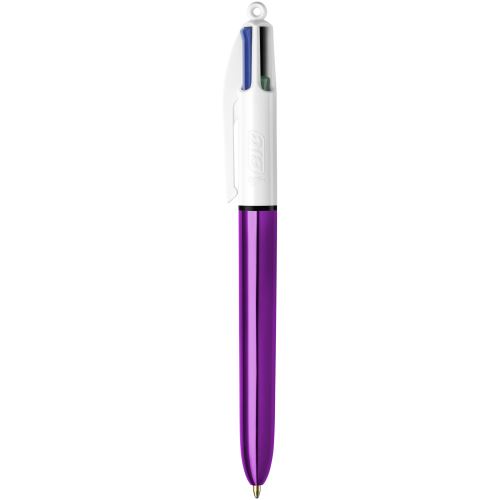 BIC 4 couleurs Shine Stylo bille rétractable pointe moyenne 1 mm Corps Métal - vue 1