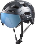 Casque de vélo Cairn Quartz Visor Shiny Shadow Taille L Gris et Bleu