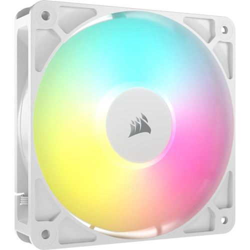 Ventilateur PC Corsair RS120 ARGB 120 mm blanc pour boîtier