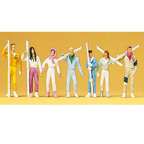 Preiser 10316 Skiers Package(7) HO Model Figure