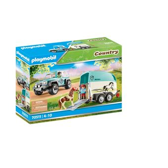 Playmobil Country 70511 Voiture avec remorque pour poney