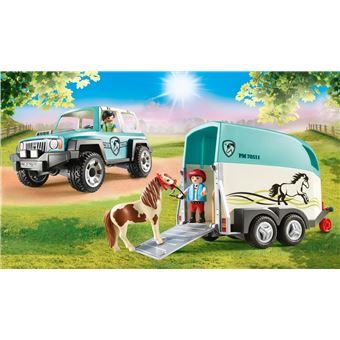 Playmobil Country 70511 Voiture avec remorque pour poney