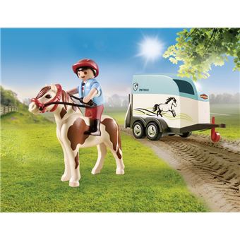 Playmobil Country 70511 Voiture avec remorque pour poney