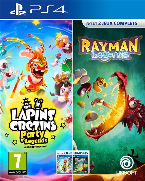 Pochette avant du jeu Compilation Lapins Crétins: Party of Legends + Rayman Legends PS4
