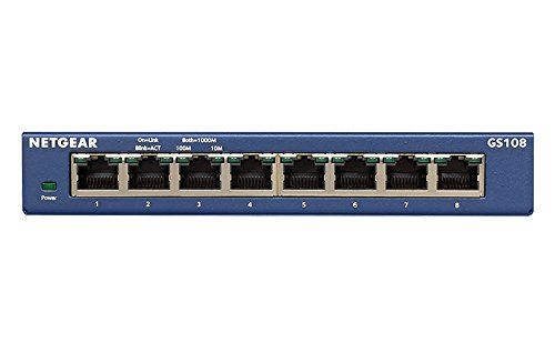 Switch réseau Gigabit RJ45 Netgear ProSAFE GS108GE 8 ports Bleu
