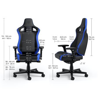 Siège gaming Noblechairs Epic Compact Noir Carbon et Bleu