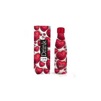 Bouteille 3D Itotal Cœur I Drink 500 ml Rouge et blanc