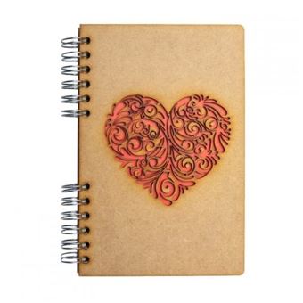 Carnet A5 ligné Komoni Cœur Rouge