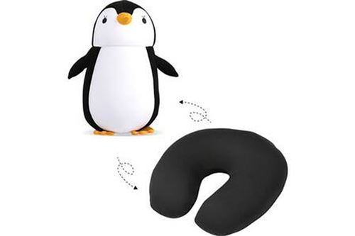 Oreiller de voyage On Earz Mobile Gear 2 en 1 pingouin Noir
