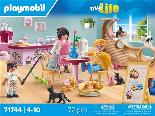 Playmobil My Life 71744 Bar À Chats Avec 6 Chats Et Personnages