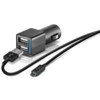 Chargeur allume-cigare Double USB Temium + Câble Micro USB 1 m
