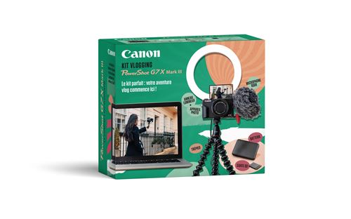 Kit Vlogging Création de contenu by Juste Zoé CANON G7X Mark III + Ring Light + Micro Rode + Accessoires