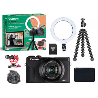 Kit Vlogging CANON G7X Mark III + Ring Light + Micro Rode + Accessoires -  Appareil photo compact - Achat & prix