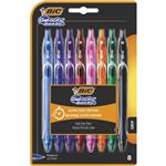 Blister de 8 Stylos-Gel Rétractables BIC Gel-ocity Quick Dry Couleurs Assorties