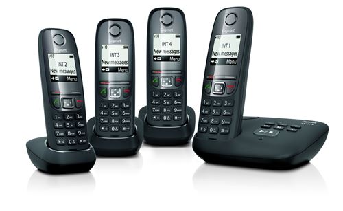 Téléphone fixe sans fil Gigaset AS415A Quattro Noir