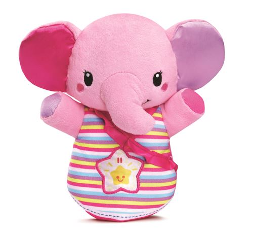 Peluche lumineuse Éléphanteau Dodo Vtehc Baby Rose
