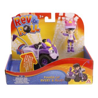 Véhicule Rev & Roll Power-Up Alley et une figurine Avery 8 cm