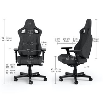 Siège gaming Noblechairs Epic Compact Gris Anthracite et Carbon