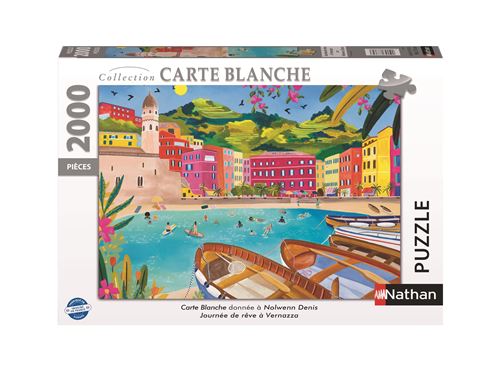 Puzzle 2000 pièces : Journée de rêve à Vernazza Nolwenn Denis Collection Carte Ravensburger Nathan