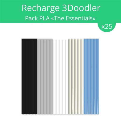 Pack recharge 3doodler The Essentials avec 25 bâtons de plastiques Multicolore
