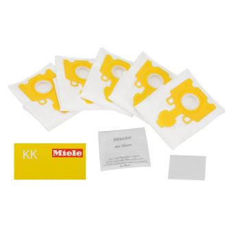Pack 5 Sacs aspirateur + 2 filtres Miele KK HyClean Blanc et jaune - 1