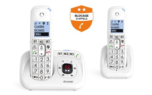 Téléphone fixe sans fil avec répondeur Alcatel XL785 Duo Blanc