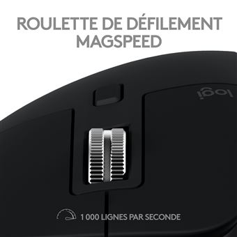 Logitech Master Series MX Master 3S for Mac - Souris - ergonomique - optique - 7 boutons - sans fil - Bluetooth, 2.4 GHz - gris sidéral - pour Apple MacBook