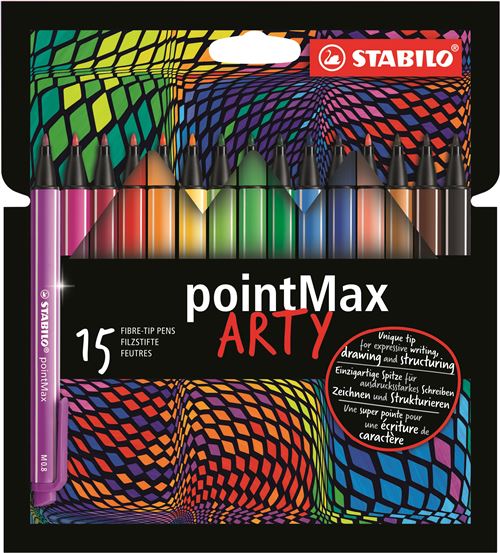 STABILO pointMax Arta Lot de 15 feutres de 15 couleurs diff&eacute;rentes