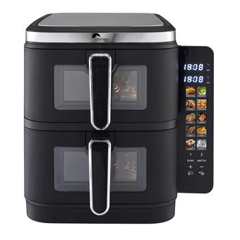 Friteuse à air double Ohmex OHM-FRY-5502AIR 2 x 1200 W Noir