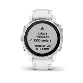 Montre connectée Garmin Fenix 6S Argent avec bracelet blanc - 1