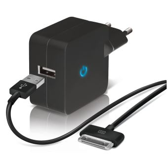 Chargeur secteur USB Temium + Câble 30 Pin 1 m Noir