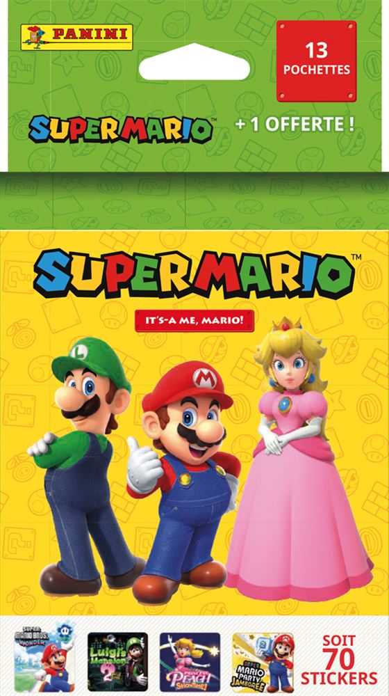 Panini Super Mario &ndash; Scatola Metallica Con 13 Buste E Biglietto Edizione Limitata (65 Adesivi) &ndash; 5 Colori Casuali