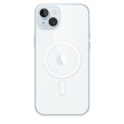 Apple Coque en silicone avec MagSafe pour iPhone 15 Plus Transparent
