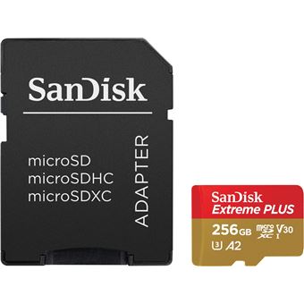 Carte mémoire micro SD SanDisk Extreme Plus microSDXC 256 Go - 1