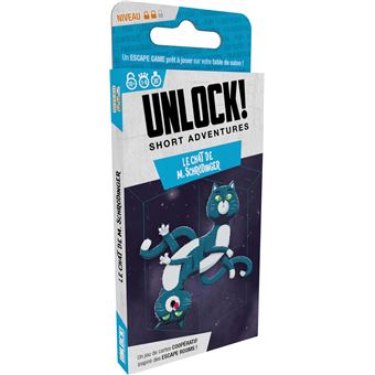 Jeu d'escape game Asmodee Unlock Short Adventure Le Chat de M. Schrodinger