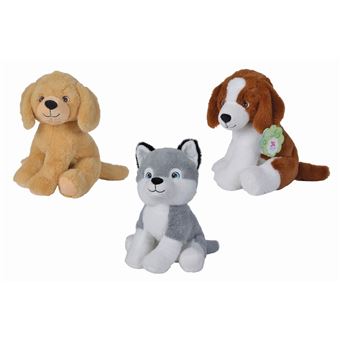 Animal en peluche Nicotoy Chien en matériel recyclé 28 cm Modèle aléatoire