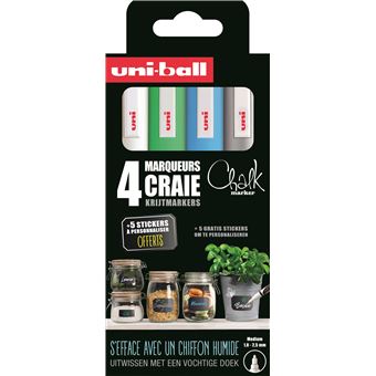 Set 4 marqueurs Uniball Chalk