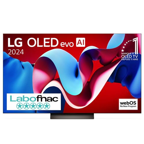 TV OLED Evo LG OLED65C4 164 cm 4K UHD Smart TV 2024 Noir et Brun