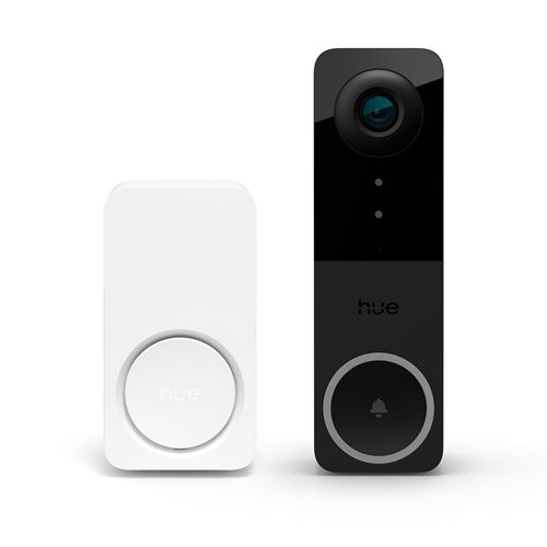 Pack sonnette vidéo filaire Philips Hue Noir et Blanc