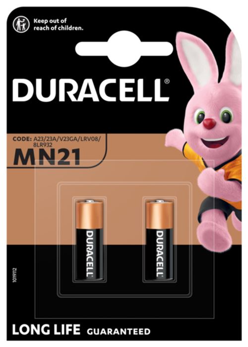 Duracell pack de 2 piles alcaline 12v mn21